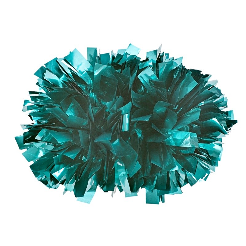 Pom pon 4" Métallique, turquoise